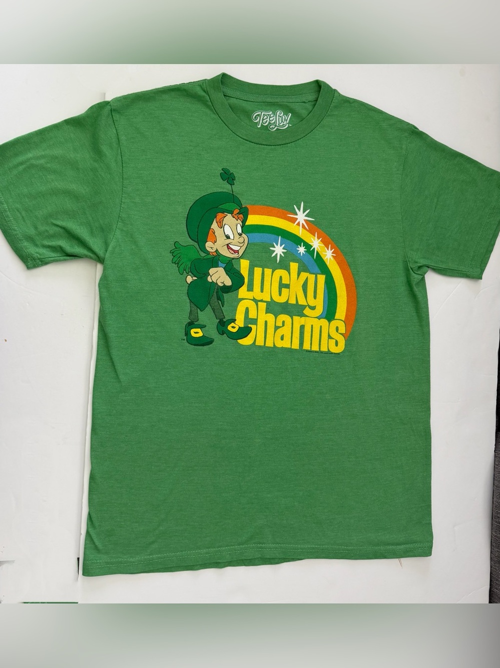 Jockey Green Kids Tee with Lucky Charms Leprechaun Rainbow